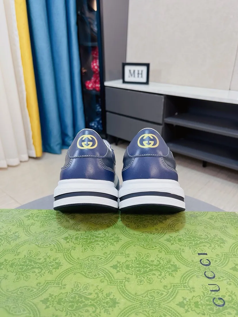 Men's shoes 💰458🌹🌹GUCCI [Gucci] New high-end men's shoes brand, the latest fashionable casual men's shoes, trendy and versatile style, relaxed and sporty style, uppers imported from Italy, first-layer cowhide embossed, genuine leather lining and ultra-fine workmanship. Original personalized fashionable rubber wear-resistant outsole, light and comfortable on the foot, size 38-44